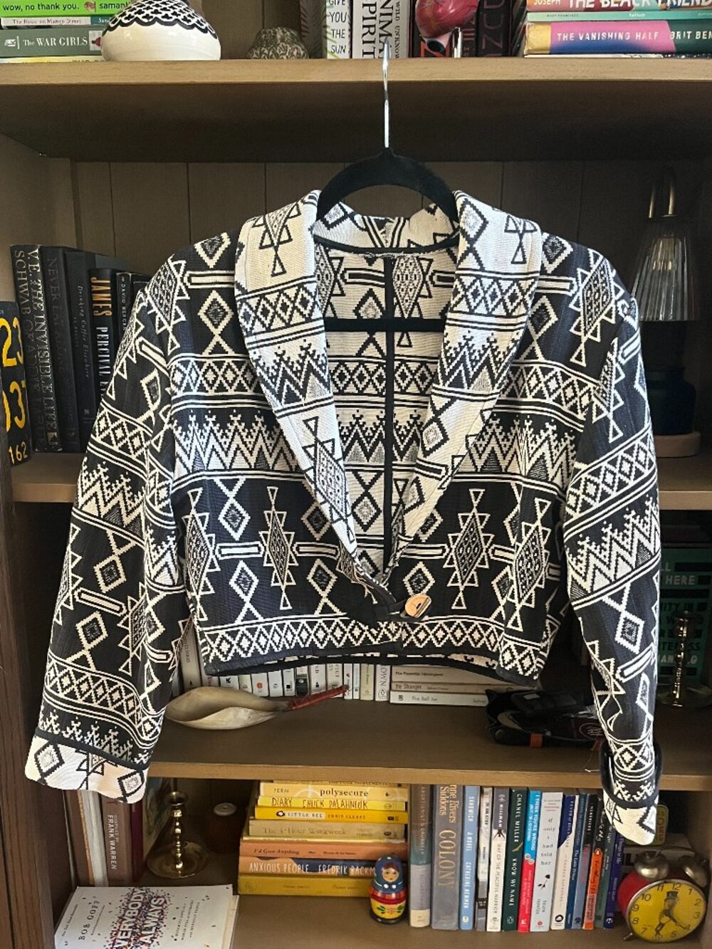 Reversible Aztec Cropped Jacket